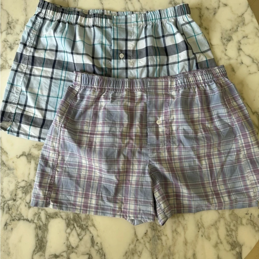 NWOT Bundle of 2 Nordstrom Men’s Plaid Cotton Boxers - size 40